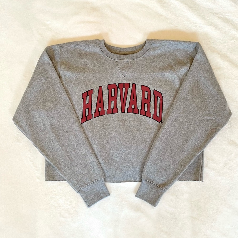 Vintage Harvard Cropped Sweatshirt
